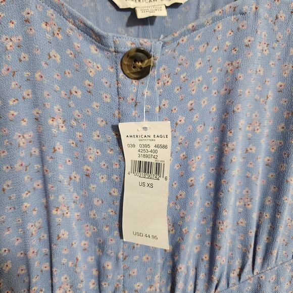 American Eagle outfitters NWT square neck mini dress floral print woman size XS - Picture 8 of 10